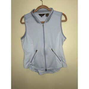 Goode Rider Equestrian Vest Size Large Blue Full Zip Pockets Riding